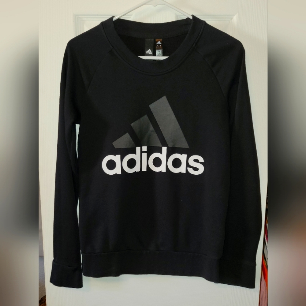 NWOT Womens Adida black crew neck sweatshirt size S